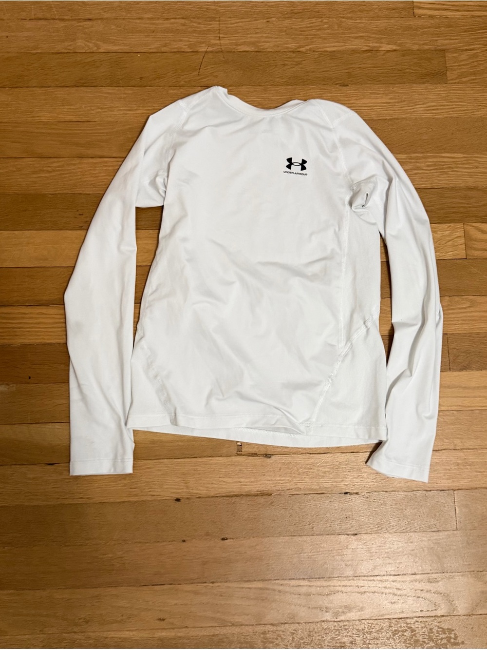 Under Armour White Long Sleeve Performance Crew Compression Shirt